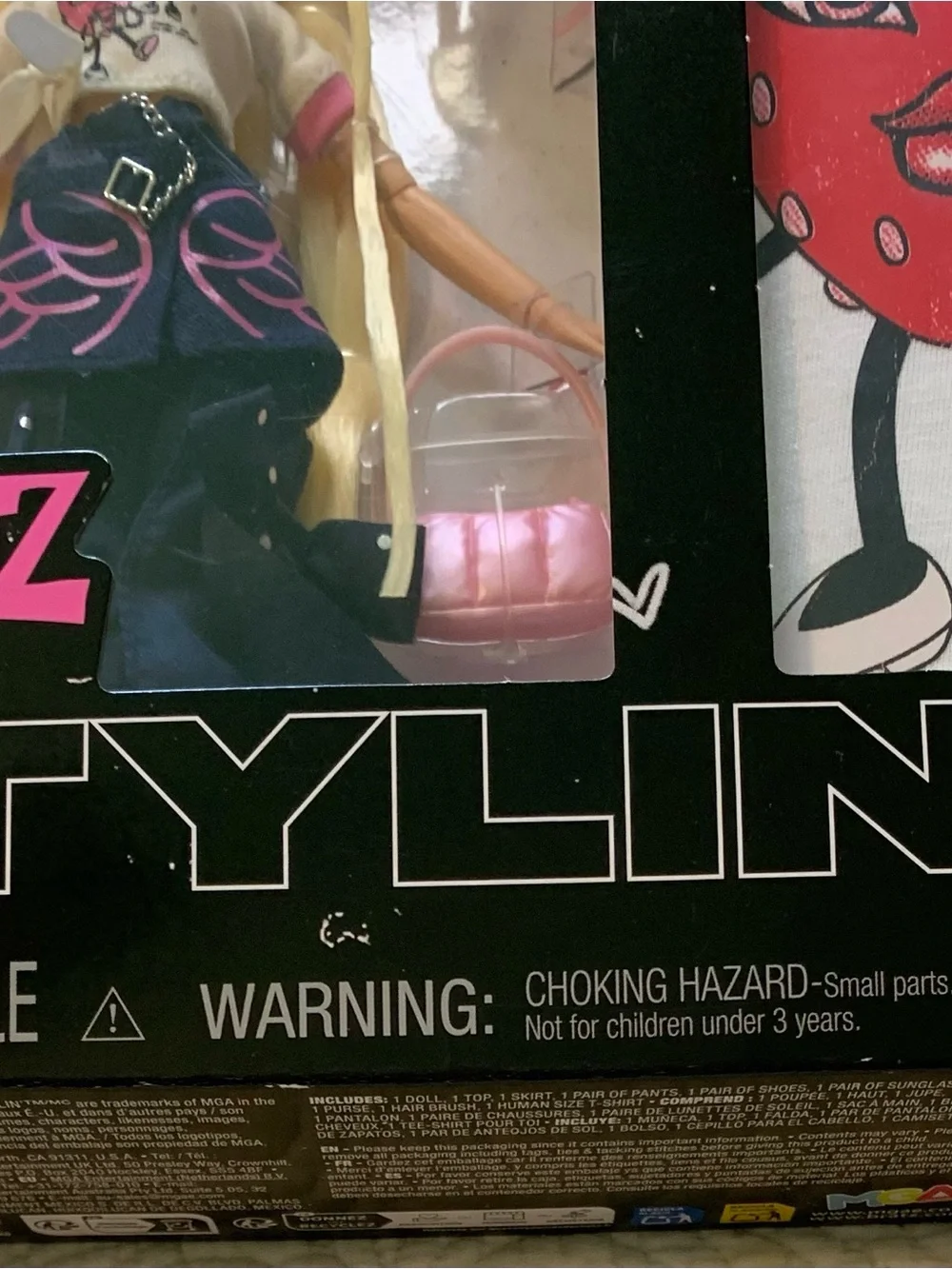 Bratz Stylin' Cloe Blonde Fashion Doll - Pink & Black Outfit